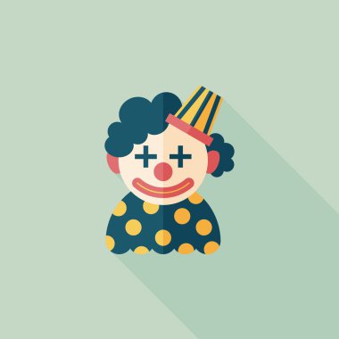 Palyaço uzun gölge, eps10 düz simgesi