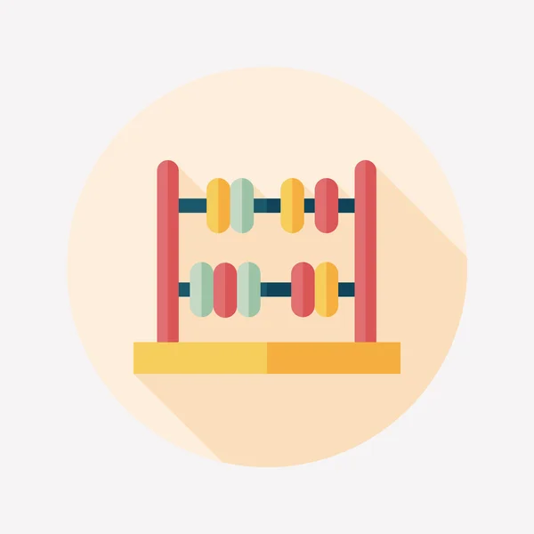 Calcolo abaco icona piatta con ombra lunga — Vettoriale Stock