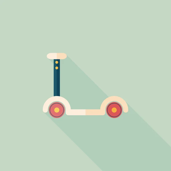 Scooter icône plate avec ombre longue — Image vectorielle