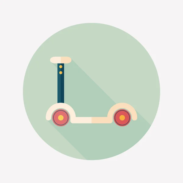 Icona piatta scooter con lunga ombra — Vettoriale Stock