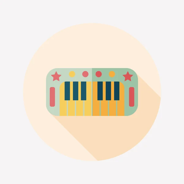 Piano icône plate avec ombre longue, eps10 — Image vectorielle