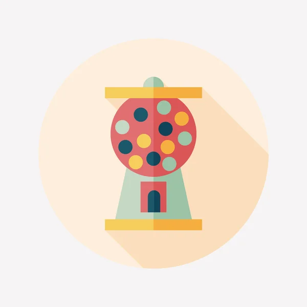 Gumball Machine flat icon with long shadow, eps10 — стоковый вектор