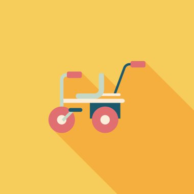 çocuk bisikleti uzun gölge düz simgesiyle