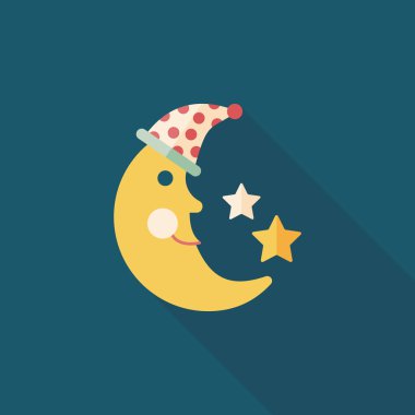 ay yıldız düz simgesi ile uzun gölge, eps 10