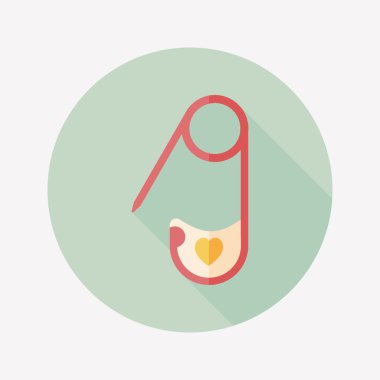 çengelli iğne ile uzun gölge, eps 10 düz simgesi