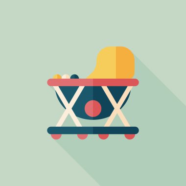 bebeğim walker düz simgesi ile uzun gölge, eps10