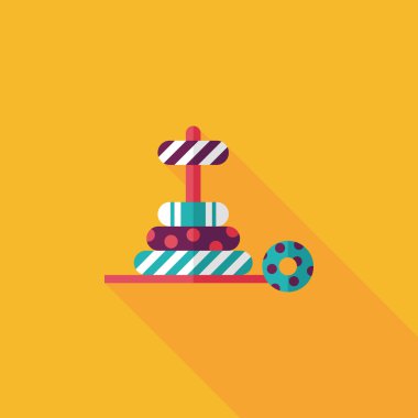 Piramit oyuncak düz simgesi ile uzun gölge, eps10