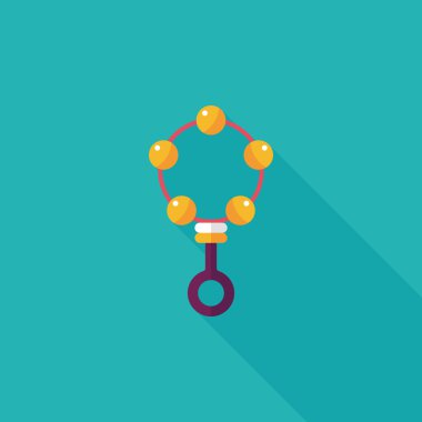 Bebek çıngırağı düz simgesi ile uzun gölge, eps10