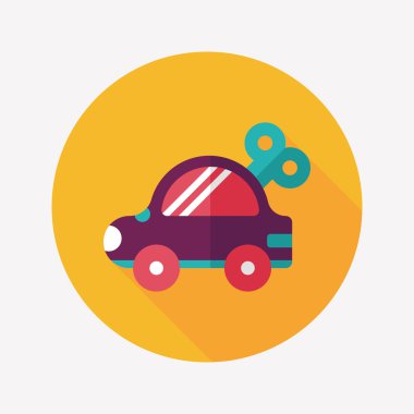 oyuncak araba uzun gölge düz simgesiyle