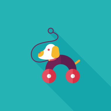 oyuncak köpek uzun gölge, eps 10 düz simgesiyle