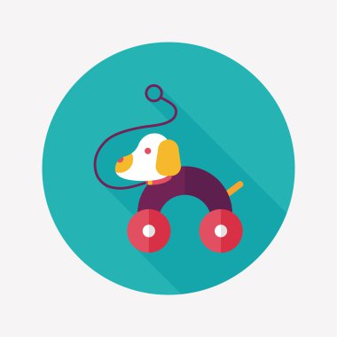 oyuncak köpek uzun gölge, eps 10 düz simgesiyle