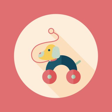 oyuncak köpek uzun gölge, eps 10 düz simgesiyle