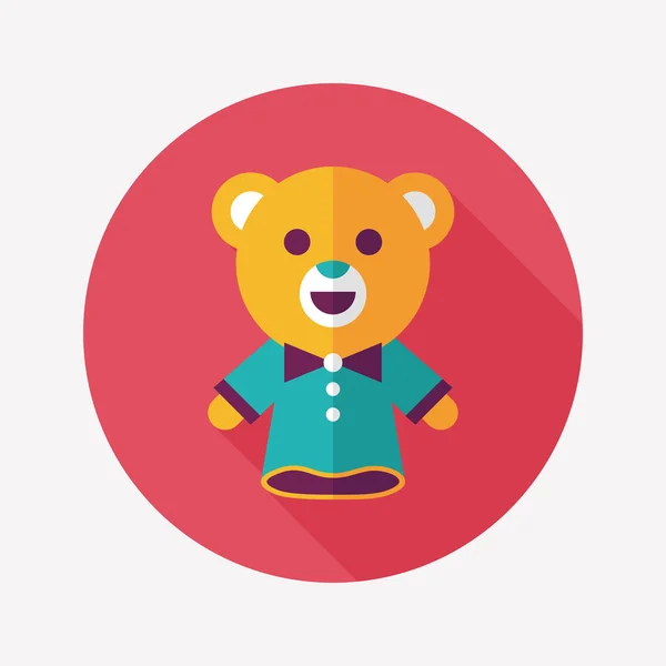 Medvěd maňáska ploché ikony s dlouhý stín, eps10 — Stockový vektor