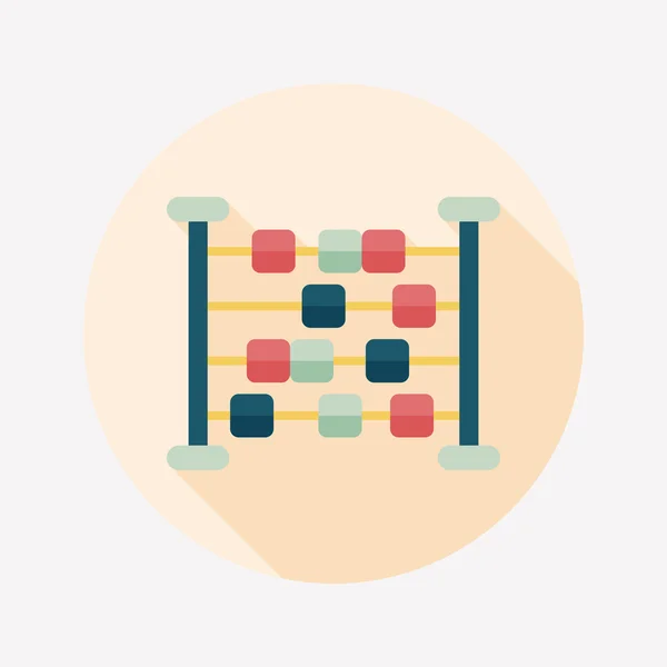 Abacus beräkning flat ikonen med långa skugga — Stock vektor