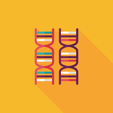 DNA uzun gölge düz simgesi