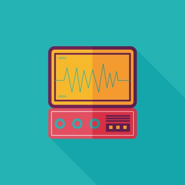 yoğun bakım düz simgesi uzun gölge ile izlemek