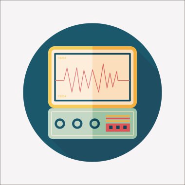 yoğun bakım düz simgesi uzun gölge ile izlemek