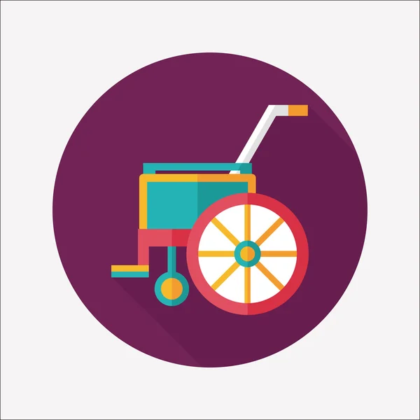 Płaski ikonę wózka z długi cień — Wektor stockowy