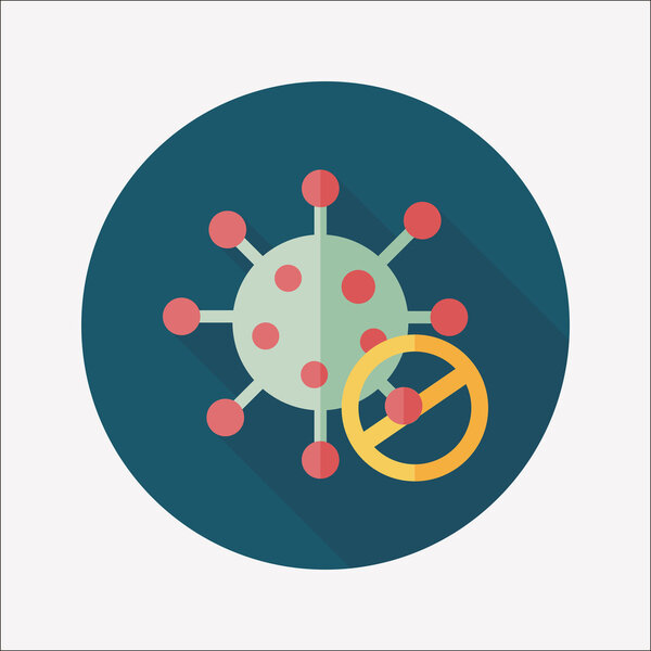 virus flat icon with long shadow