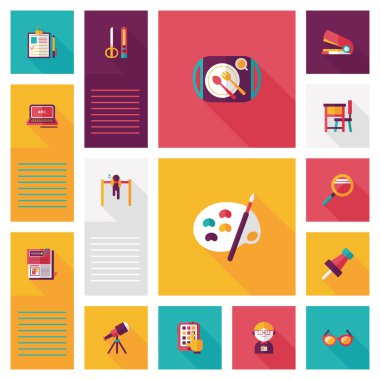 geri okul düz UI arka eps10