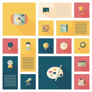 geri okul düz UI arka eps10