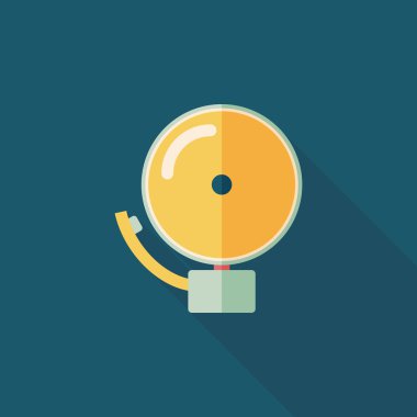 Alarm zili uzun gölge, eps10 düz simgesiyle