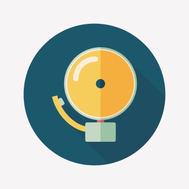 Alarm zili uzun gölge, eps10 düz simgesiyle