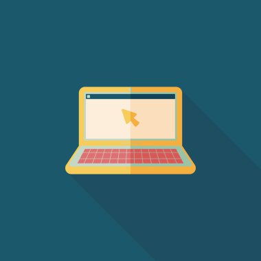 Uzun Gölge, eps10 ile dizüstü düz simgesi