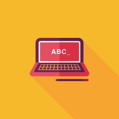 Uzun Gölge, eps10 ile dizüstü düz simgesi