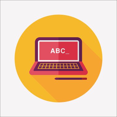 Uzun Gölge, eps10 ile dizüstü düz simgesi