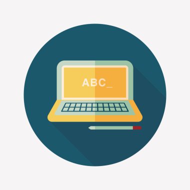 Uzun Gölge, eps10 ile dizüstü düz simgesi