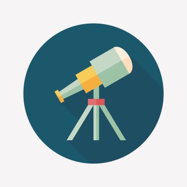 teleskop ile uzun gölge, eps10 düz simgesi