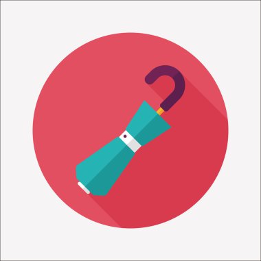 şemsiye uzun gölge düz simgesi