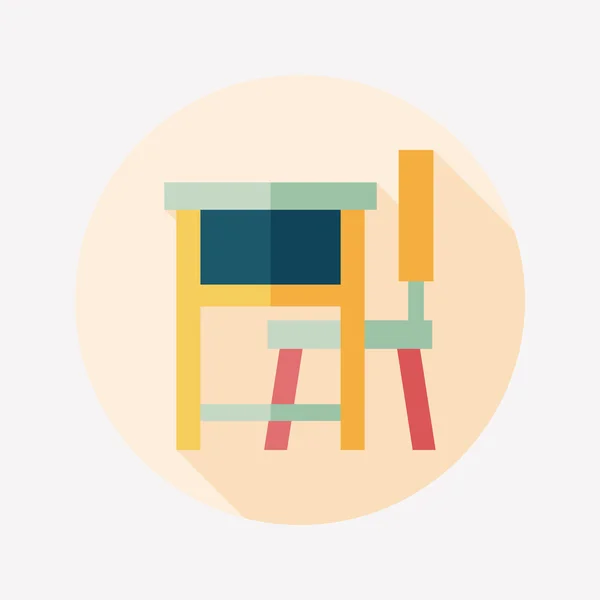 Ročník školní stůl ploché ikony s dlouhý stín, eps10 — Stockový vektor