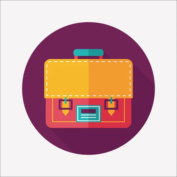 Briefcase ,school bag flat icon with long shadow,eps10 — Stock Vector