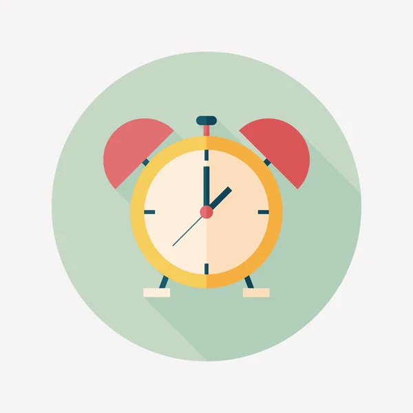 Alarm clock flat icon with long shadow,eps10 — Stock Vector