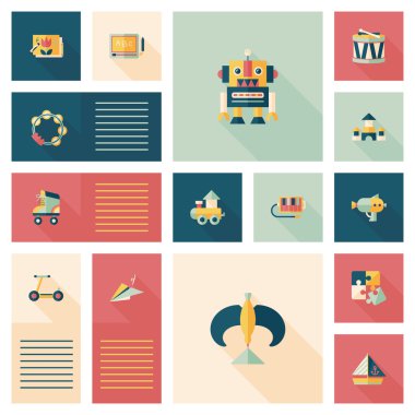 çocuk oyuncakları düz app kullanıcı arabirimi arka plan, eps10