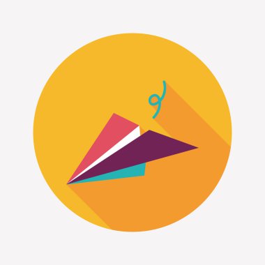 Kağıt Uçak düz simgesi ile uzun gölge