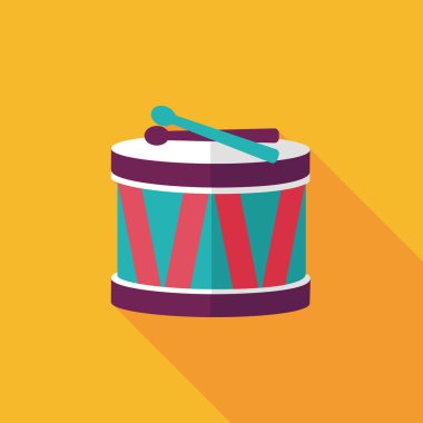 Uzun Gölge, eps10 davul düz simgesi