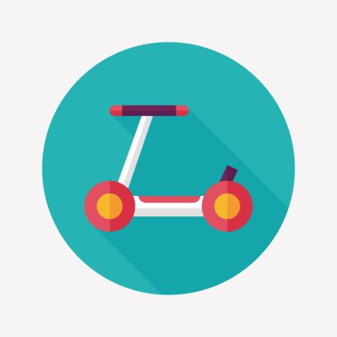 Scooter uzun gölge düz simgesi