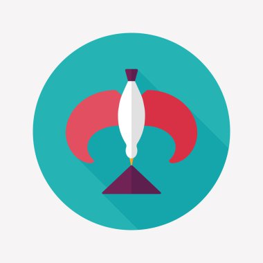 kuş düz simgesi uzun gölge ile Dengeleme