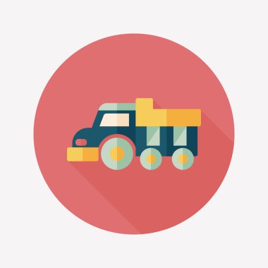 damperli kamyon uzun gölge, eps10 düz simgesi