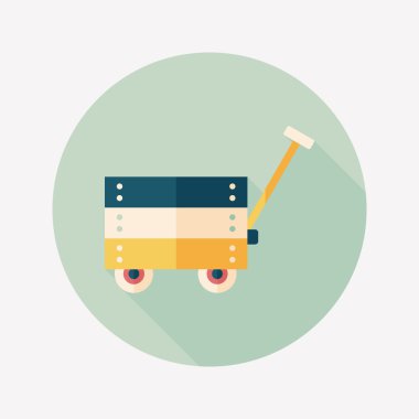 oyuncak sepeti düz simgesi ile uzun gölge, eps10