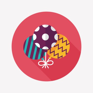 Balonlar düz simgesi ile uzun gölge, eps10