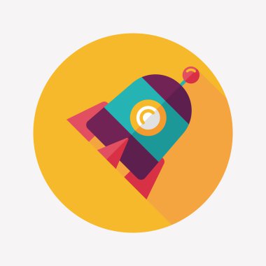 Uzun Gölge, eps10 roket düz simgesi