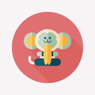 Uzun Gölge, eps10 ile maymun oyuncak düz simgesi