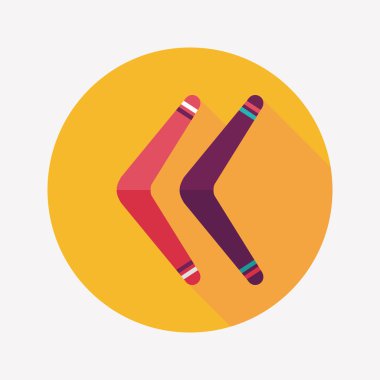 Bumerang uzun gölge düz simgesi