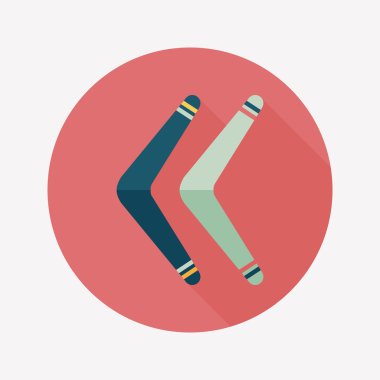 Bumerang uzun gölge düz simgesi