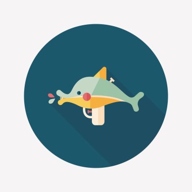 su tabancası ile uzun gölge düz simgesi