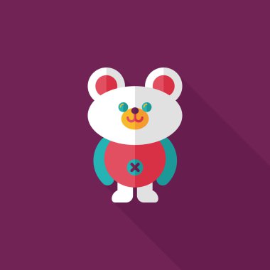 oyuncak ayı uzun gölge düz simgesi